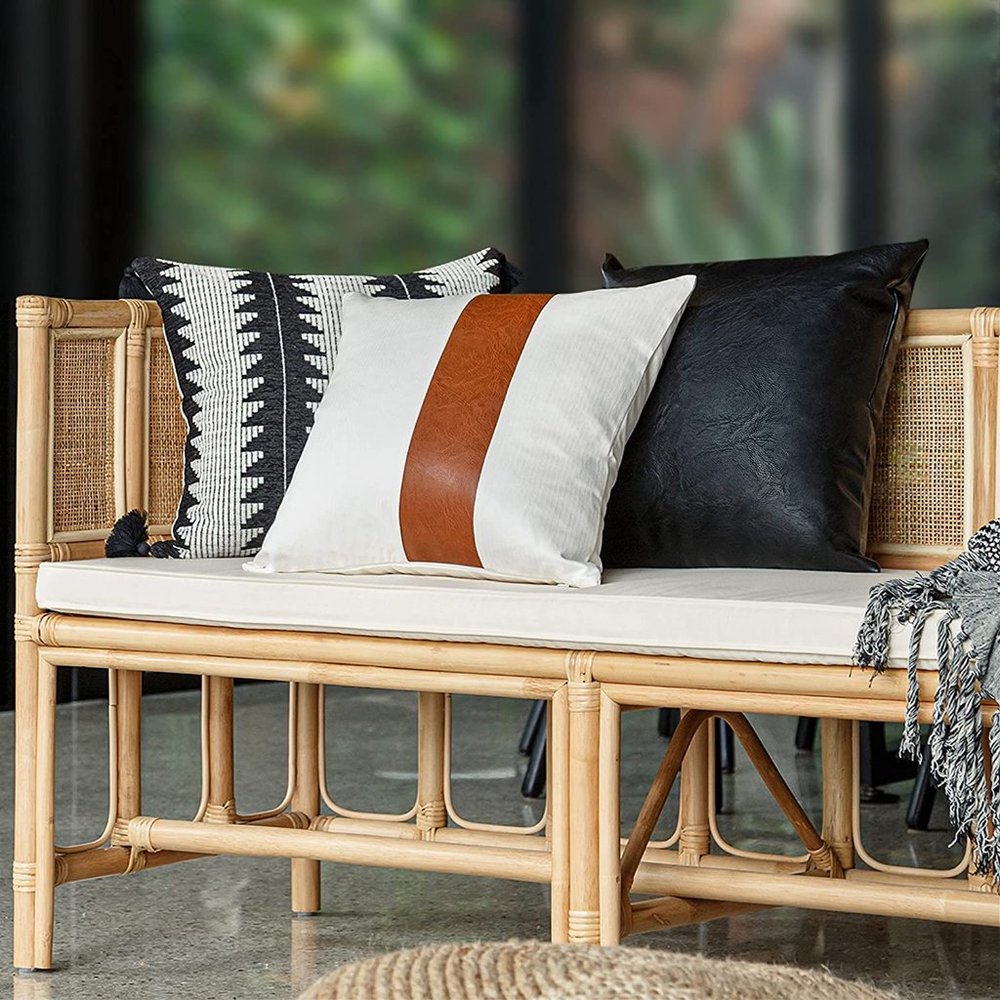 INSPIRED IVORY Decorative Throw Pillow Covers - Set of 3 Modern Pillow Cases